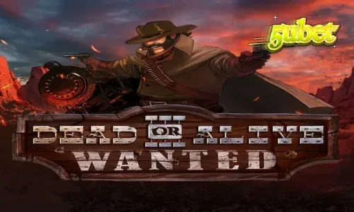Interface de jogo do slot Dead or Alive 3: Wanted com temática de faroeste sombrio